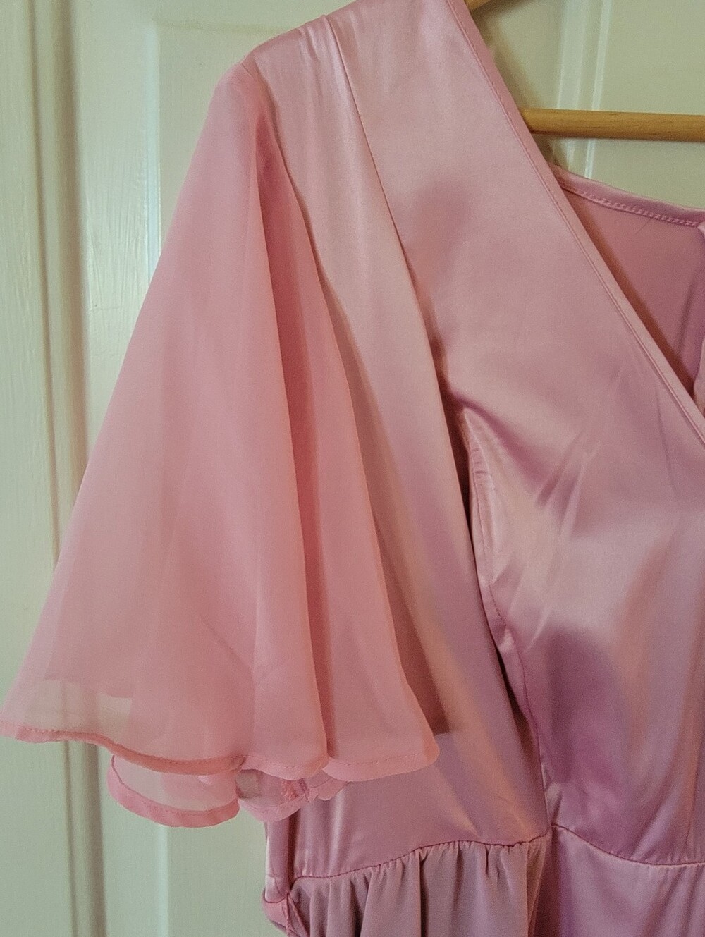 Torrid Three-Tone Pink Layered Midi Dress with Satin Tie - Picture 6 of 14